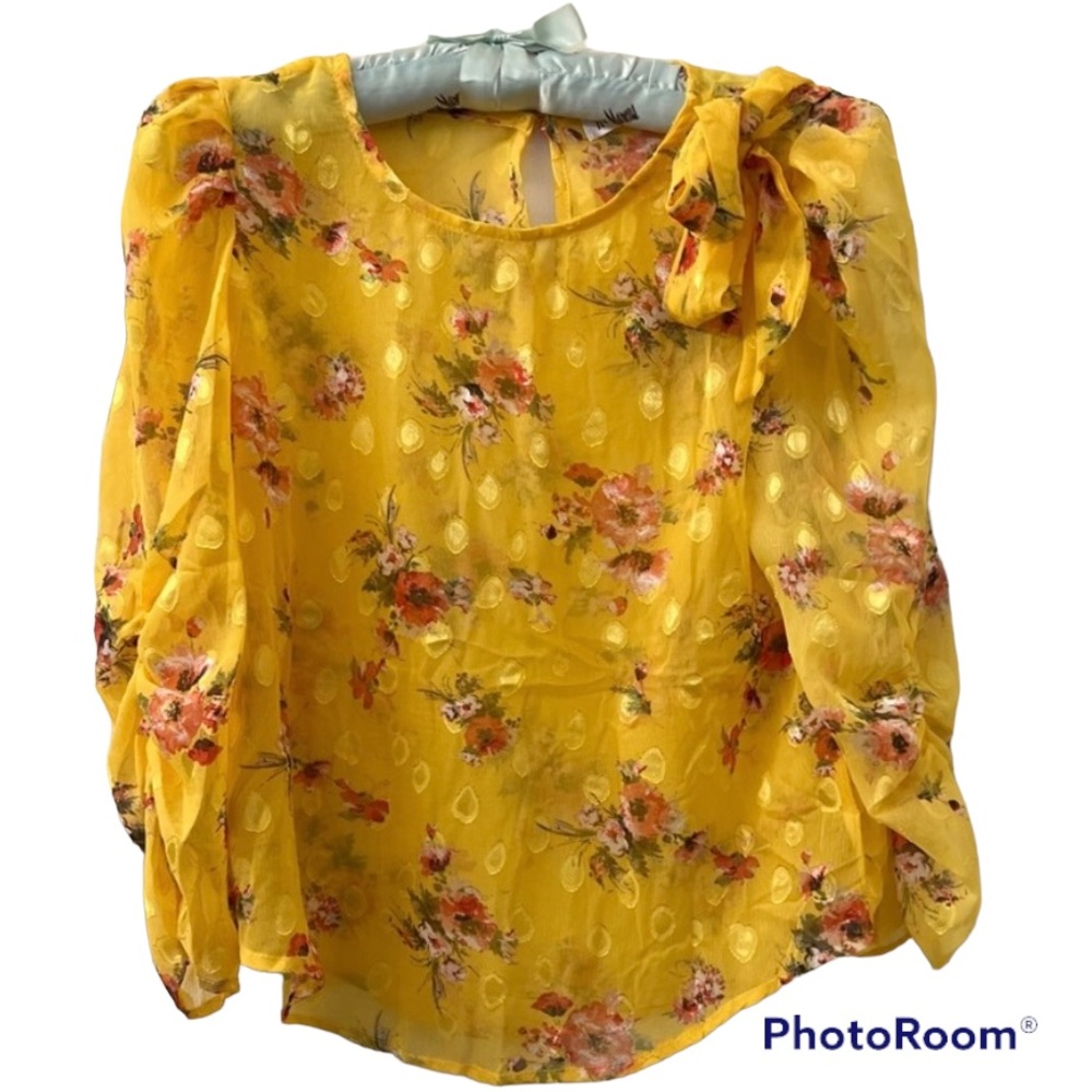 5/$20 Sheer Blouse With 3/4 Length Sleeves